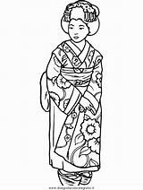 Geisha Colorier Japonais Coloriage Japonia Colorat Giappone Nazioni Madama Kimono Disegno Planse Colorare Sheets Iamaileen sketch template