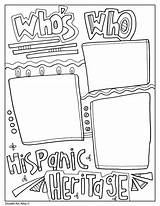 Heritage Hispanic Coloring Pages Month Classroom Printable Doodles sketch template