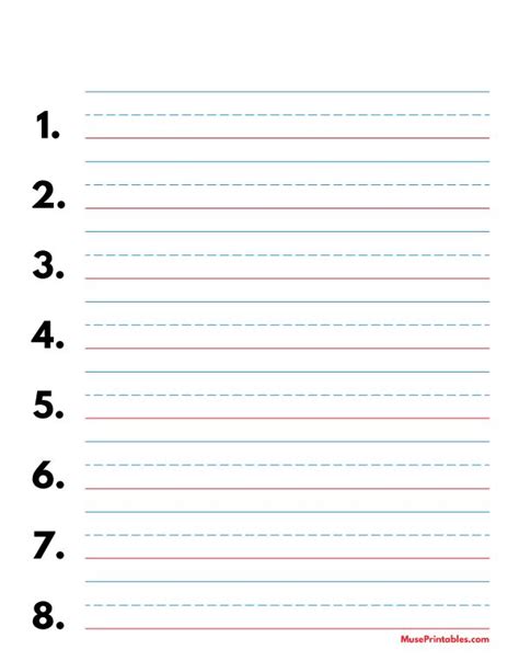 numbered lined paper numbered     handwriting paper