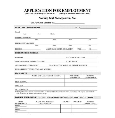 Printable Job Applications Template Awesome 21 Employment Application
