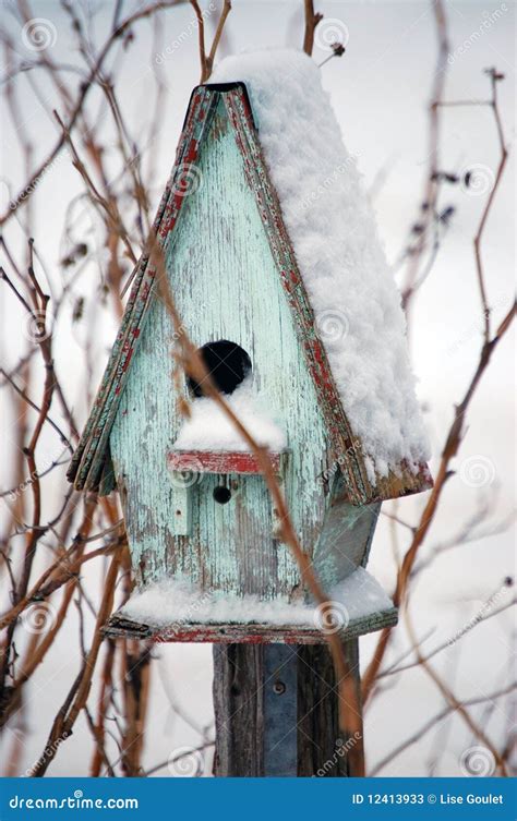bird house  winter stock  image