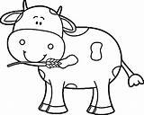 Cow Coloring Pages Cute Animal Kids sketch template