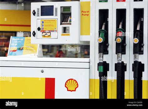 shell petrol pumps   shell petrol station stock photo alamy