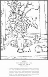Cezanne Paul Coloring Clipart Pages Dover Publications Vase Book Color Blue Clipground Doverpublications Adult Masterworks Own Sheets sketch template