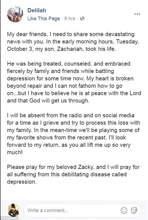 Radio Host Delilah Announces Her Son Has Died By Suicide Daily Mail
