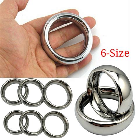 thick heavy stainless steel metal silver cock ring male