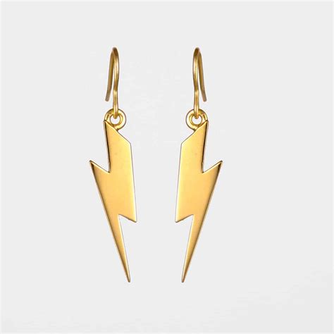 lightning bolt earrings gold vermeil sterling silver gold vermeil
