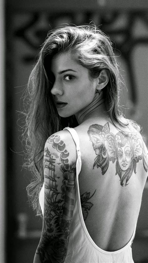 Beautiful Girl Tattooed Back Iphone 6 Plus Wallpaper Hot Tattoos