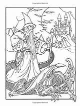 Coloring Pages Adults Wizard Wizards Colouring Dover Books Wondrous Adult Noble Marty Amazon Dragon Evil Kids Printable Sheets Choose Board sketch template