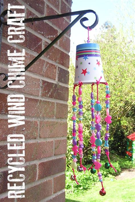 recycled wind chime craft  toddlers  preschoolers