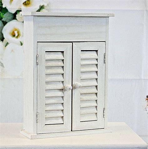 wooden white key cabinet wall mounted rustic shabby chic cupboard