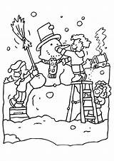 Schneemann Sneeuwpop Roku Pory Kolorowanki Malvorlage Ausmalbild Neige Bonhomme Schoolplaten Dzieci Ausdrucken Kleurplaten Educol sketch template