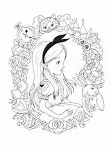 Alice Wonderland Coloring Pages Disney Colouring Adult 색칠 Printable Book 공부 Print Para Colorir Wunderland Im Drawing Attanasio Fabiana 앨리스 sketch template