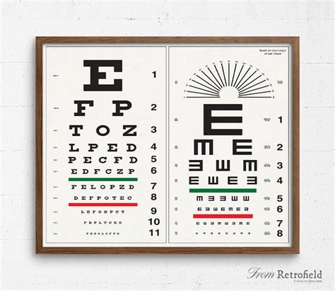 eye chart print digital  optometrist gift vintage etsy eye