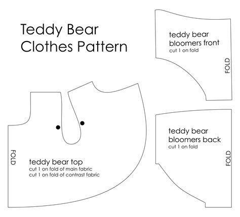 printable teddy bear pattern  sew rickiesondra