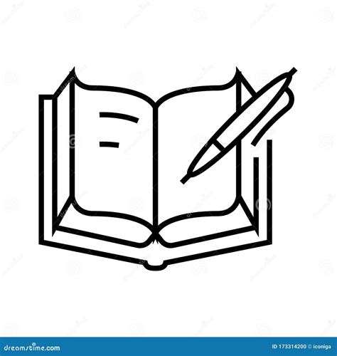 book writing  icon concept sign outline vector illustration linear symbol stock vector