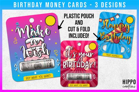 birthday money cards set   printable money cards png  fontsy