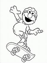 Elmo Skateboard sketch template