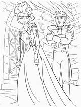 Coloring Elsa Frozen Pages Princess Disney sketch template