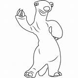 Sloth Sid sketch template