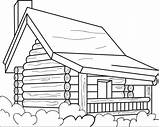 Cabin Coloring Log Pages Printable Drawing Kids Colouring Designs House Wood Cabins Woods Easy Color Drawings Burning Line Simple Patterns sketch template