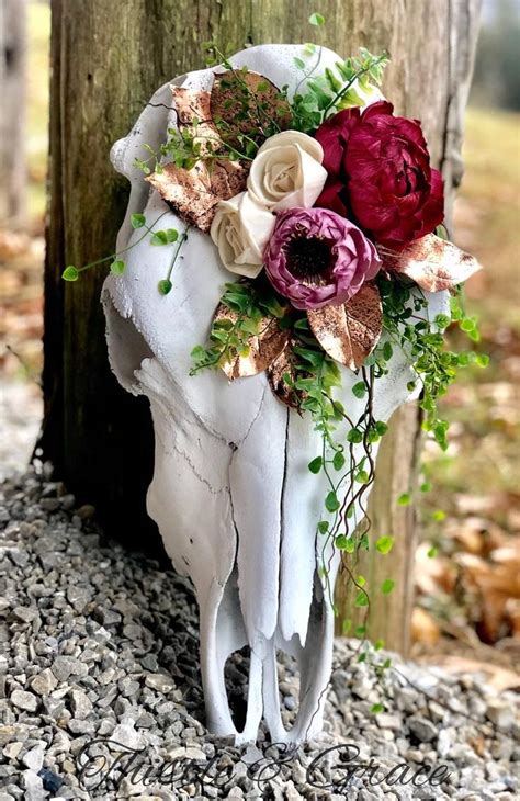 authentic floral  skull    skull decor  skull art painted  skulls