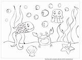 Sea Coloring Under Ocean Pages Scene Drawing Summer Template Print Printable Color Underwater Floor Sheets Drawings Templates Getdrawings Paintingvalley Cut sketch template