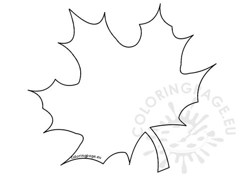 large maple leaf template coloring page