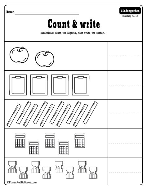 kindergarten math worksheets  files