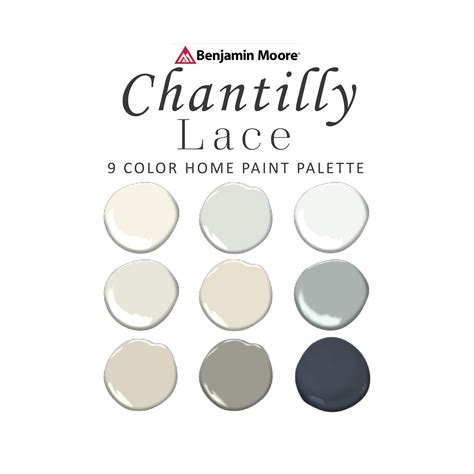 benjamin moore chantilly lace paint color palette  white cabinet