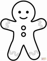 Gingerbread Coloring Man Simple Pages Christmas Printable Colouring Drawing Easy Kids sketch template