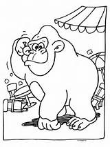 Gorilla Kleurplaten Binatang Hewan Mewarnai Animasi Ontsnapt Bokito Bergerak Animali Titanic Halaman Animate sketch template