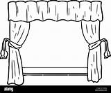 Curtains Drawing Stage Line Onto Opening Vector Alamy Stock sketch template