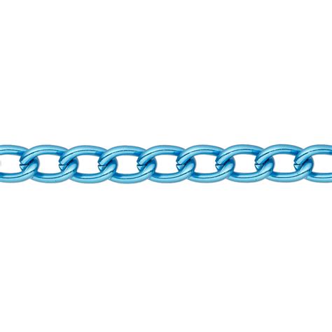 chain anodized aluminum blue mm curb sold  pkg   feet fire mountain gems  beads