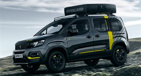 peugeot rifter  concept takes  french van   beaten path carscoops