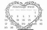 February Coloring Pages Calendar sketch template