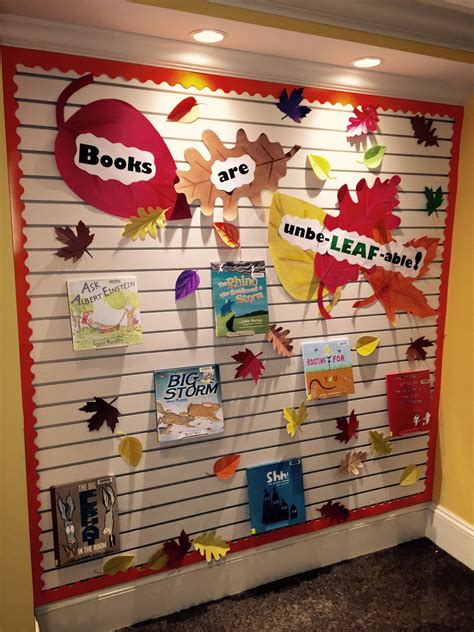 books  unbe leaf  library display fall library displays