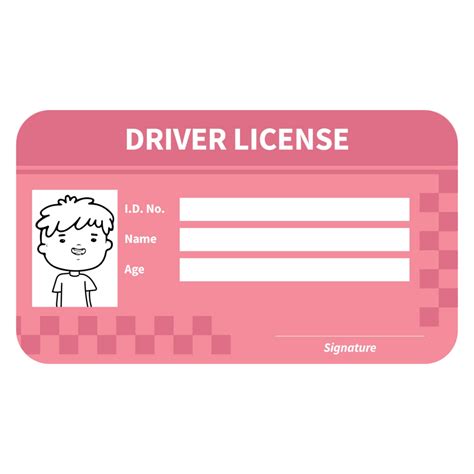 printable play drivers license template fillable form