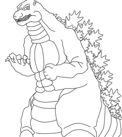 Space Godzilla Pages Coloring Sketch Coloring Page