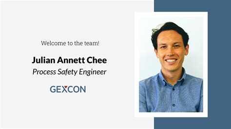 gexcon welcomes julian annett chee  process safety engineer