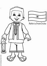 Coloring India Rohin Children Flag Pages Indian Kids Edupics Around Clothing Printable Costume Worksheets Color Visit Sheets Choose Board sketch template