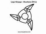 Ninjago Lego Coloring Pages Shuriken Shurikens Ice sketch template