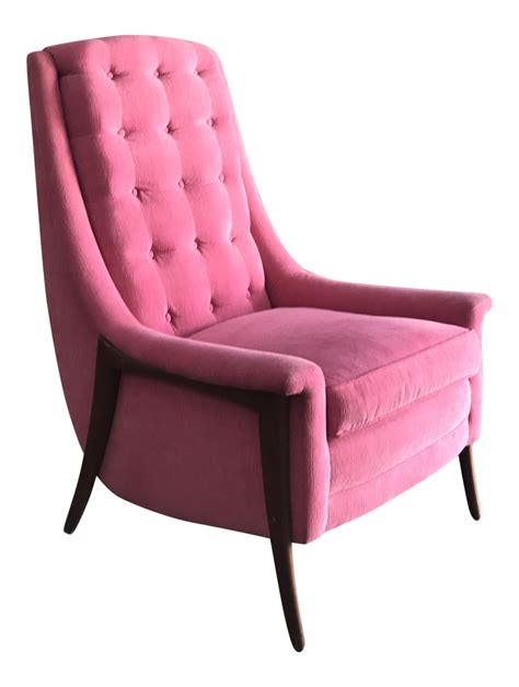pink velvet wingback chair chairish