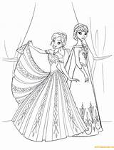 Elsa Anna Online Sisters Pages Coloring Color sketch template