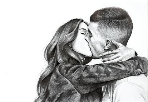 Kiss Drawing By Julia Rybkina Pixels