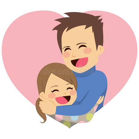 daughter hugging father stock vector illustration of love