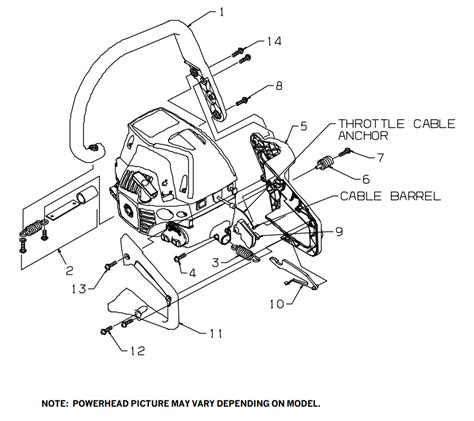 cc craftsman chainsaw parts diagram