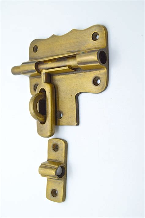 vintage door lock antique brass lock  brass  thefoundryman