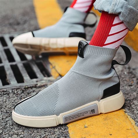 High Top Sock Running Shoes For Men 2018 Hot Sale Breathable Comfort