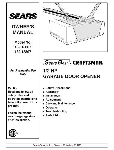 wiring diagram  craftsman   hp garage door opener wiring diagram